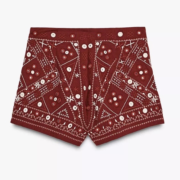 Zara Embroidered Mirror Shorts - Picture 8 of 12